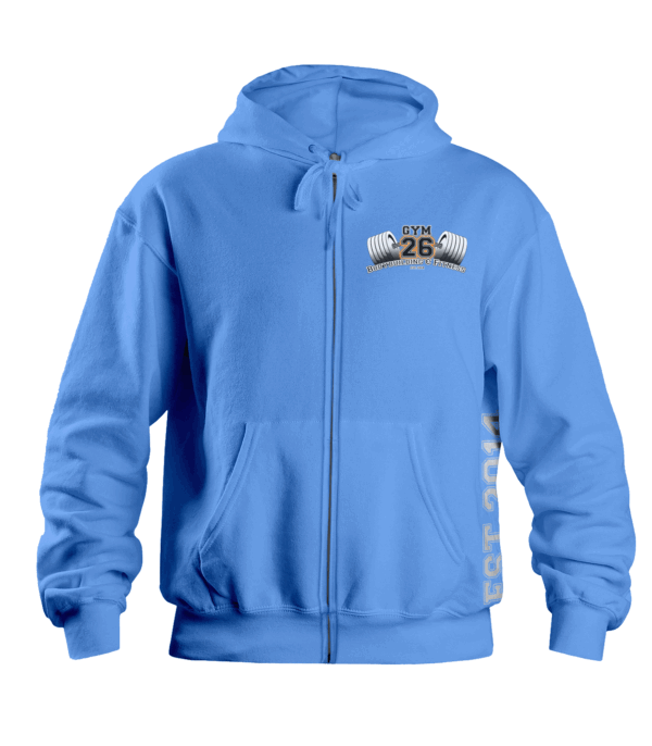GYM26 Zip Hoodie - Carolina Blue